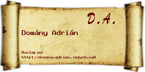 Domány Adrián névjegykártya