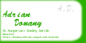 adrian domany business card