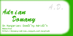 adrian domany business card